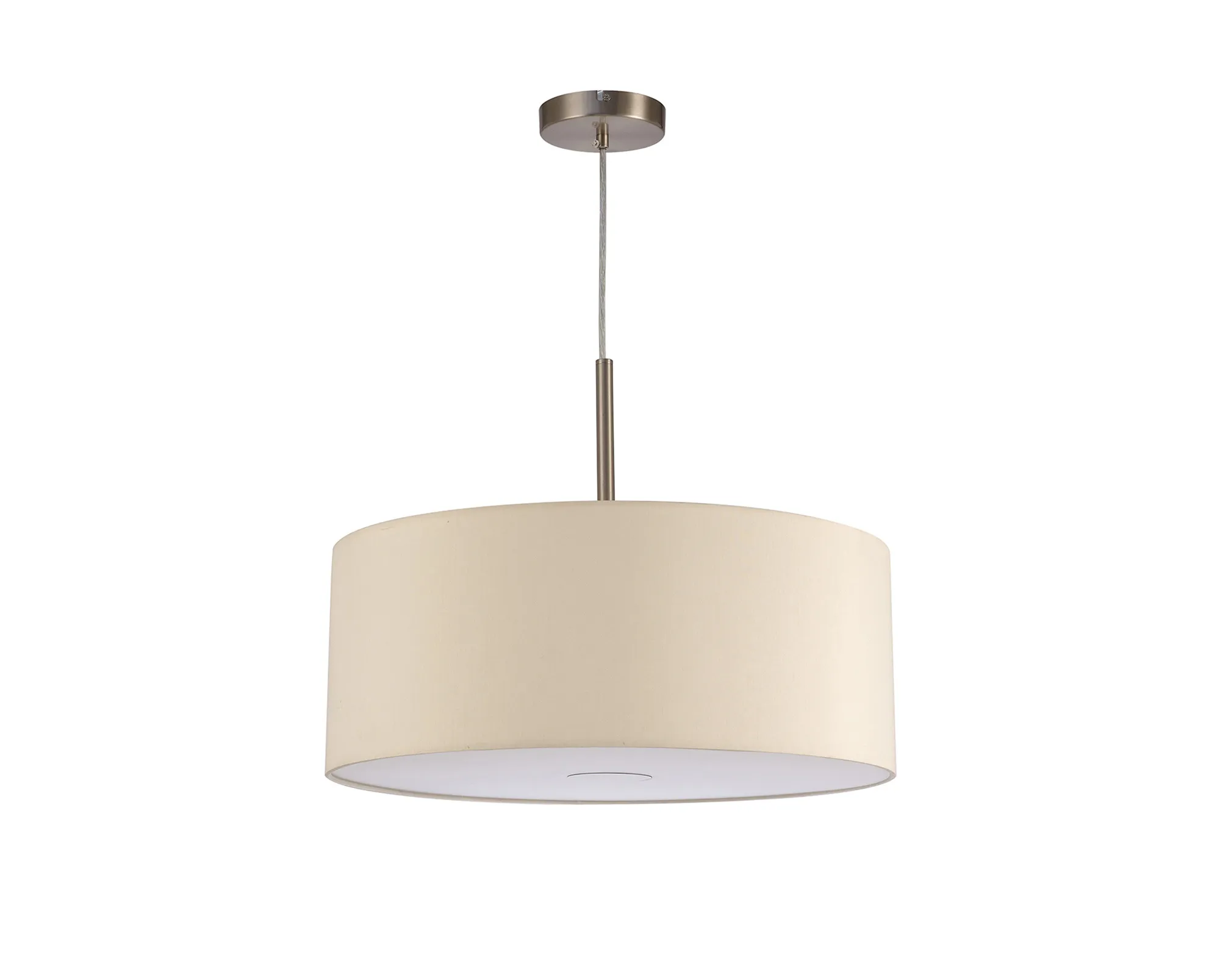 Baymont 50cm Pendant 1 Light Satin Nickel, Ivory Pearl, Frosted Diffuser DK0303  Deco Baymont SN IV